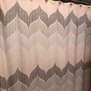Like new Pink and Gray Shower Curtain